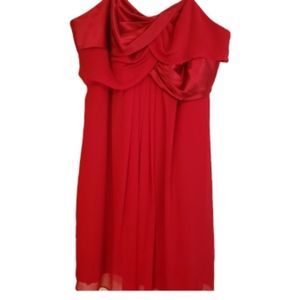David bridal red strapless dress size 22